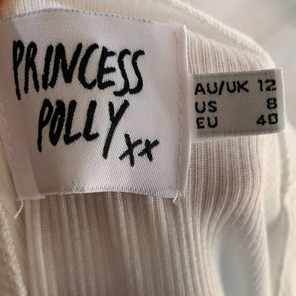Princess Polly White Pinch Me Ribbed Long Sleeve Dress - Picture 12 of 13